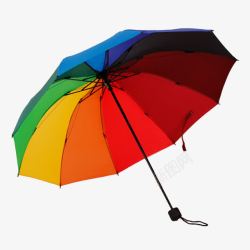 日用雨伞可收缩彩虹伞高清图片