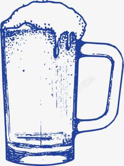 树苗啤酒素描大冰杯啤酒矢量图高清图片