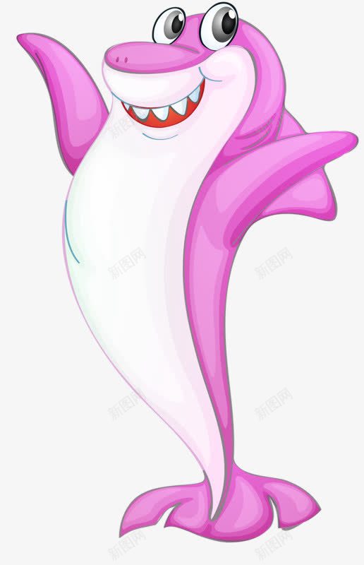 紫色小鲨鱼png免抠素材_88icon https://88icon.com 卡通 牙齿 紫色 鱼翅