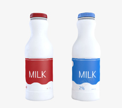 红色瓶装红色与蓝色图案酸奶瓶高清图片