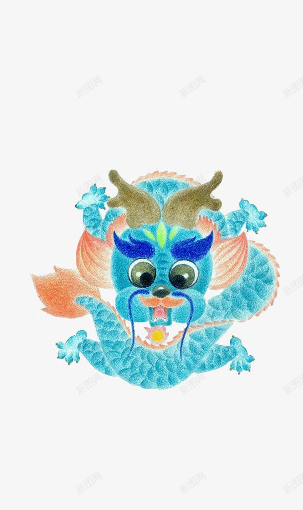 蜡笔画中国龙png免抠素材_88icon https://88icon.com 中国风 儿童蜡笔画 可爱 神龙 萌物 蜡笔画