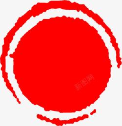 红色圆形印章标签素材