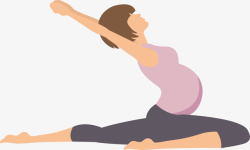 孕妈咪孕妇有氧安胎瑜伽矢量图高清图片