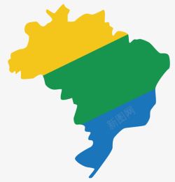 南美洲卡通巴西地图矢量图素材