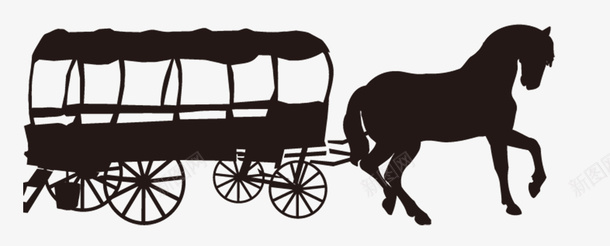 麋鹿拉车欧洲复古观光马车矢量图图标图标