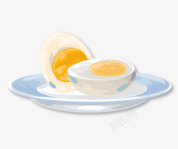 手绘蛋黄手绘白鸭蛋高清图片