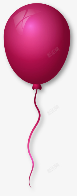 单个气球玫红色单个气球高清图片