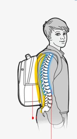 骨骼嵴柱背书包姿势图标高清图片