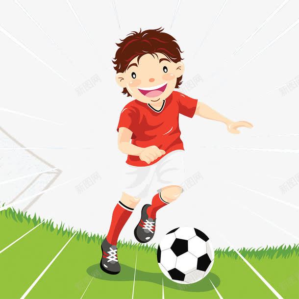 足球少年插画png免抠素材_88icon https://88icon.com 少年足球队 带球 插画 红色 足球场草坪 青少年足球