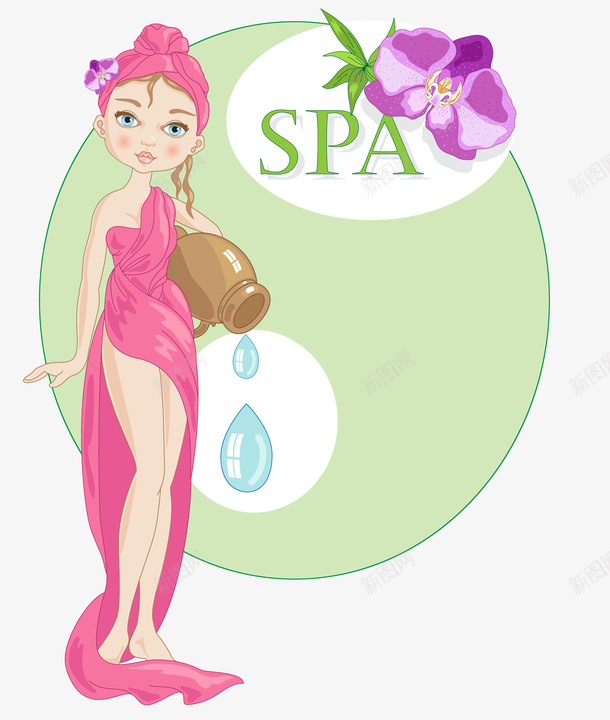 手绘做美容SPA的女人插画png免抠素材_88icon https://88icon.com SPA广告 SPa 兰花 女人 手绘 插画 水疗 泰国女人 穿浴巾的外国人 美容 花朵