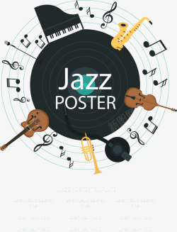 爵士音乐节西洋乐器爵士音乐节矢量图高清图片