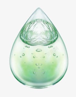 透明清澈绿色水滴素材