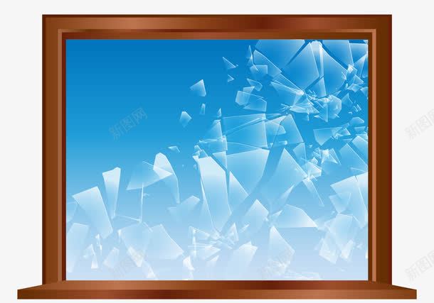 破碎的玻璃镜面png免抠素材_88icon https://88icon.com 框架 海报 玻璃 玻璃镜面 蓝色 镜子 镜子框架