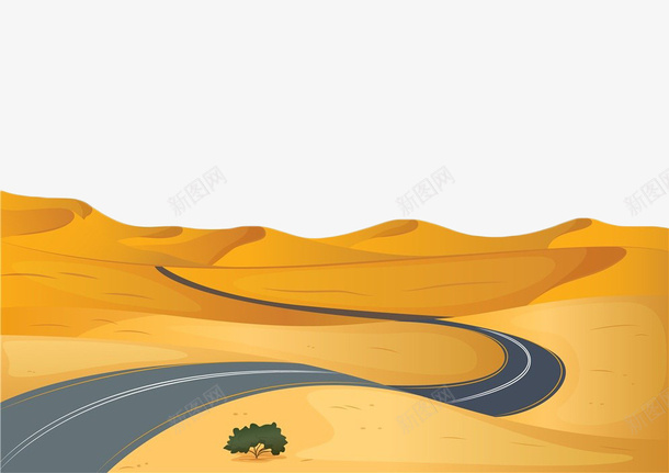 沙漠中的沥青公路png免抠素材_88icon https://88icon.com 公路 大路 手绘 曲折道路 沙漠 沥青公路 蜿蜒 马路