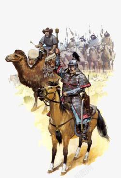 蒙古古代士兵战争图素材