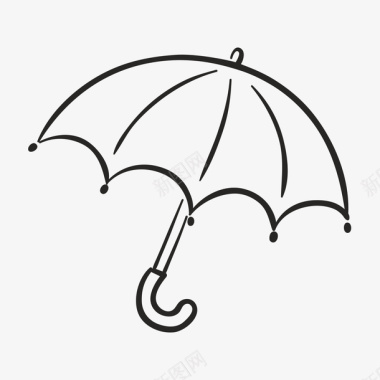 人和黑色雨伞简笔雨伞图标图标
