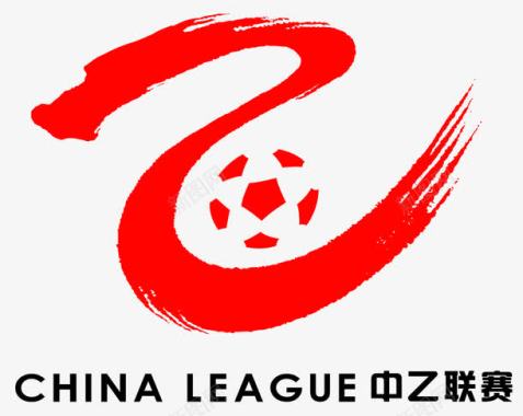 双色足球图标中国足球协会乙级联赛标志图标图标