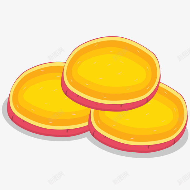 红薯切片插画矢量图ai免抠素材_88icon https://88icon.com 免抠PNG 农业 甘薯 秋天 素食主义 红薯 红薯切片矢量插画 矢量图