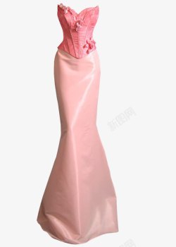 粉色优雅长裙素材