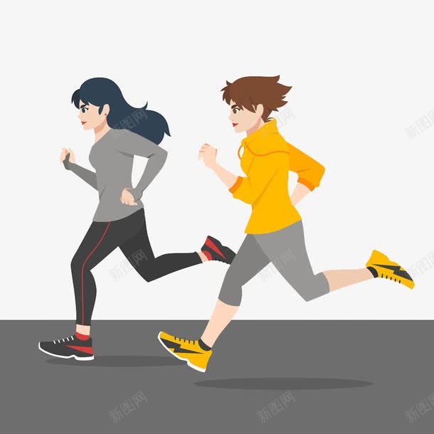 跑步的女孩png免抠素材_88icon https://88icon.com 卡通 手绘 晨跑 跑步 锻炼身体