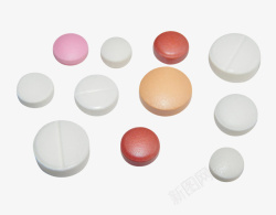 有机化学药品白红色治愈散落的西药片实物高清图片