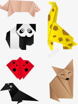 创意折纸创意折纸动物矢量图高清图片