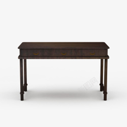 深棕色复古中式书桌素材
