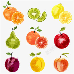 水果背景图案水果九宫格手绘图案高清图片