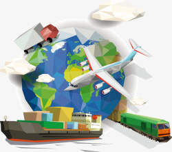 货船几何地球交通运输工具高清图片