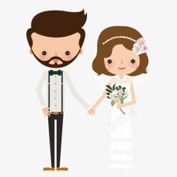卡通结婚的新人矢量图素材