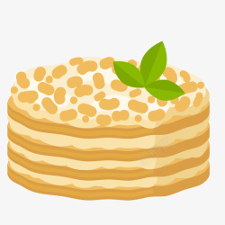 蛋糕节黄色的千层蛋糕矢量图高清图片