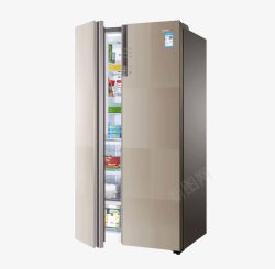 西门子变频冰箱对开玻璃门变频电冰箱高清图片