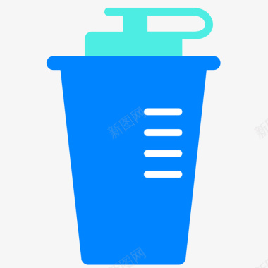 蓝色扁平化水杯元素矢量图图标图标