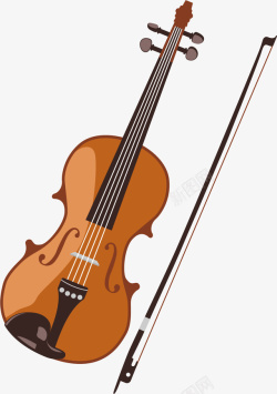 提琴小提琴和琴弓矢量图高清图片