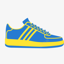 滑板鞋卡通蓝色的运动鞋矢量图高清图片