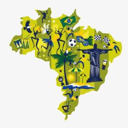 特征巴西地图高清图片