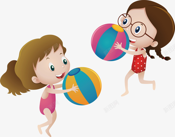 手绘沙滩儿童玩耍png免抠素材_88icon https://88icon.com 假期 儿童 夏天 手绘 水球 沙滩 海滩 玩耍