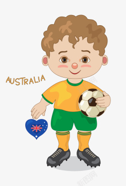 卡通世界杯人物澳大利亚队矢量图素材