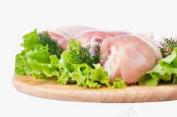 鸡小腿砧板上的新鲜食材高清图片