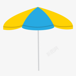 夏天阳光海滩休闲遮阳伞矢量图素材