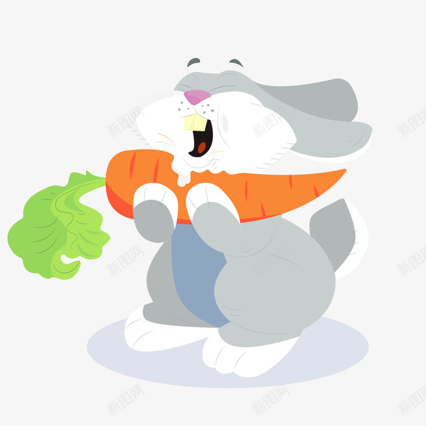 灰色吃胡萝卜的卡通兔子矢量图ai免抠素材_88icon https://88icon.com 兔子 卡通兔子 吃胡萝卜兔子 灰色 白色 胡萝卜 矢量图