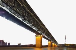 武汉旅游景点地标建筑武汉长江大桥夜景高清图片