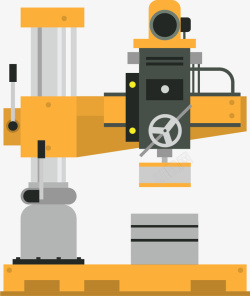 机械化黄色复杂机械工具矢量图高清图片