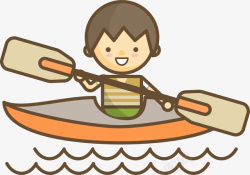 小孩划船小孩划船插画风矢量图高清图片