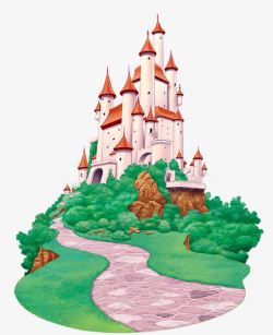 卡通森林城堡童话城堡素材