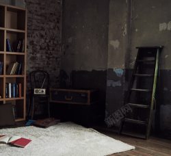 破旧屋子破旧的墙壁书房屋子高清图片