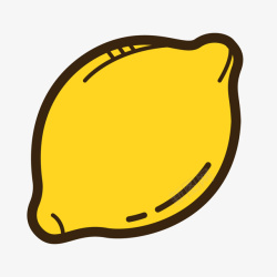 扁平化食物下锅黄色手绘柠檬元素高清图片