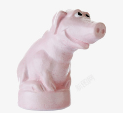 站在台子上的小香猪雕塑素材
