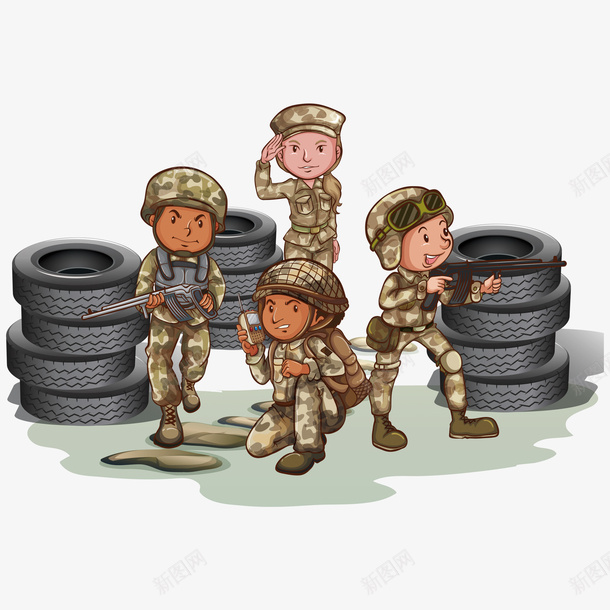 卡通人物军训教官psd免抠素材_88icon https://88icon.com 军训 卡通人物 唯美 图案 开学 教官 游戏 线条 装饰 训练