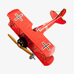 红色飞机模型玩具素材